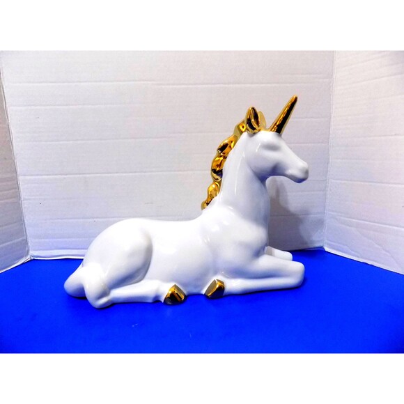 NEW Ceramic Magical Unicorn Figurine Statue Sculpture Mythical - Picture 1 of 4